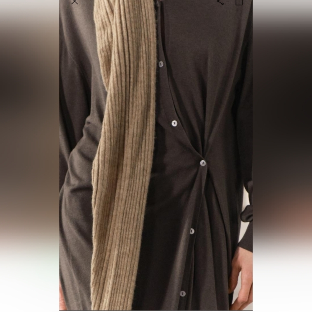 Zara Knit Dress With Wool Blend and Side Buttons Sz-XL - Picture 4 of 11